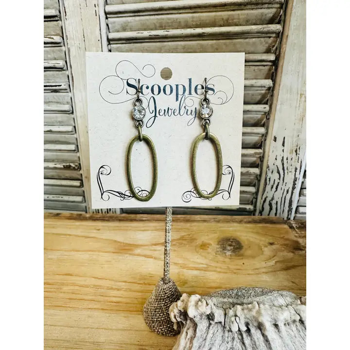 Bronze Crystal Earrings