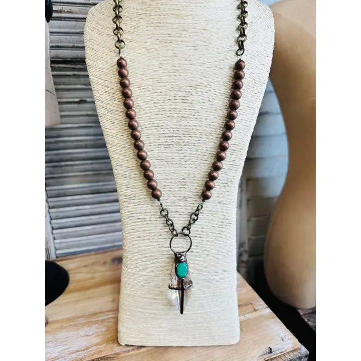 Copper Leaded Cross Necklace