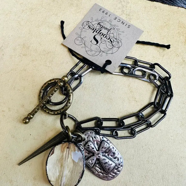 Gorgeous Gunmetal Crystal Bracelet