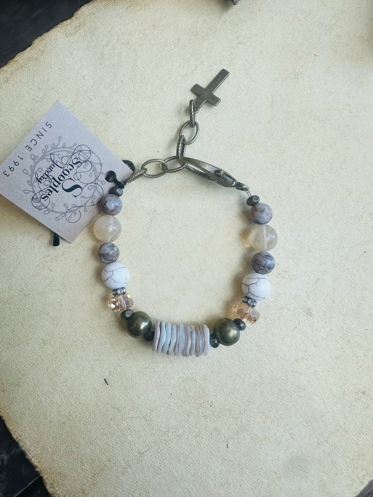 Natural Spice Cross Bracelet