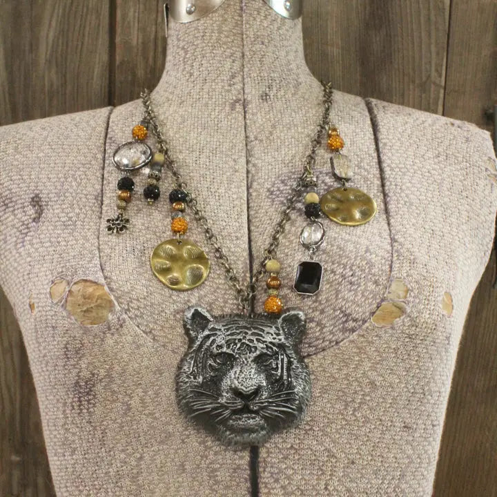 Tigers on the Prowl Charm Necklace